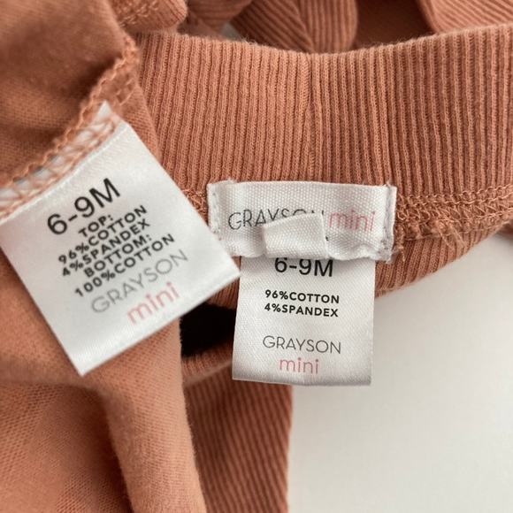 Grayson Mini 2-Piece Rainbow Ribbed Set - Rust - 6-9M - Picture 6 of 8